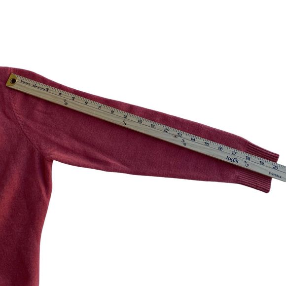 KELLOGG Women's 100% Cashmere Sweater S Coral Red Long Sleeve Crew Neck Pullover - Picture 4 of 6